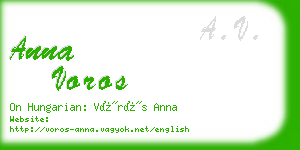 anna voros business card